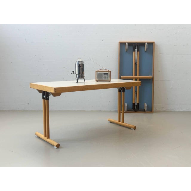 Folding Tables in Beech and Steel from Hiller For Sale - Image 5 of 15
