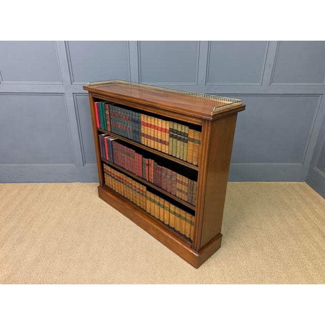 Antique Victorian Walnut Open Bookcase, 1900 For Sale - Image 10 of 13