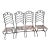 Antique French Provincial Wrought Iron Garden Chairs Two Birds & Leaf Motif 4pc Set For Sale