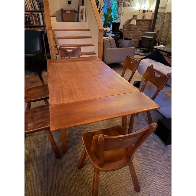 Vintage Mid-Century Cushman Colonial Creations Cantilever Leaf Extension Dining Table & Set of 6 Chairs For Sale - Image 11 of 11
