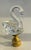 Beautiful cut Crystal swan figurine on brass base as lamp finial.