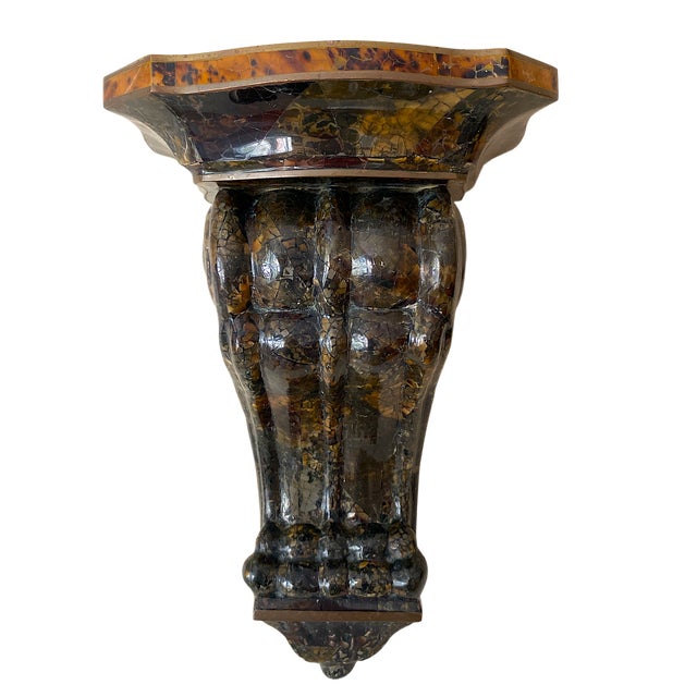 Maitland - Smith 1980s Large Pair of Tessellated Pen Shell and Brass Wall Brackets Attributed to Maitland-Smith For Sale - Image 4 of 11