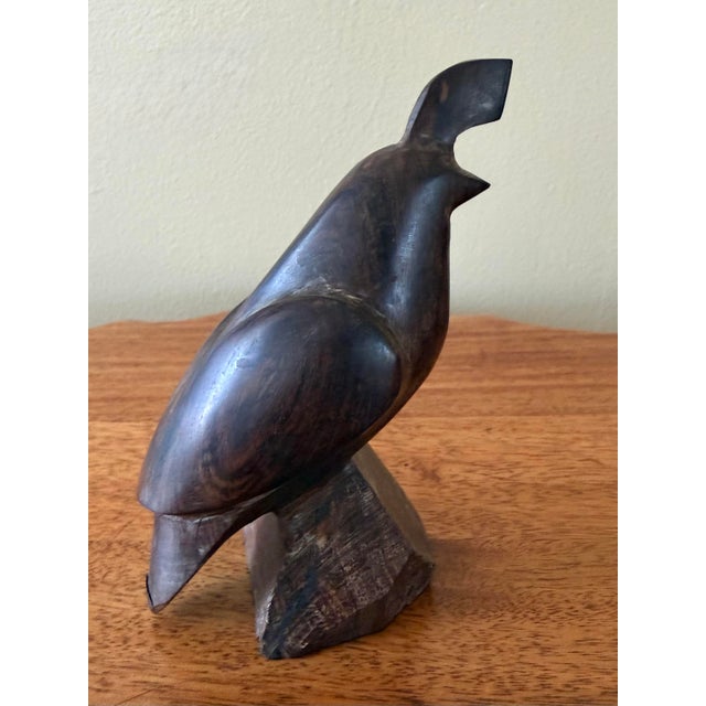 Mid 20th Century Midcentury Hard-Carved Wooden California Quail For Sale - Image 5 of 7