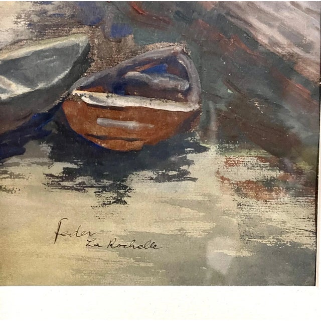 Adolphe Aizik Feder (Ukrainian, 1886-1943), alternate spelling Adolf Feder "Vieux Port, La Rochelle" Watercolor and pastel...