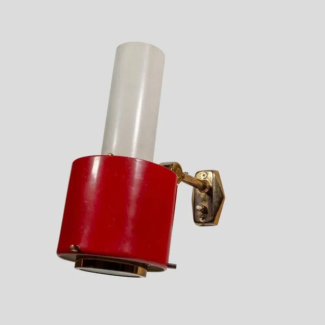 Red and White Wall Light from Stilnovo, 1950s For Sale - Image 3 of 13