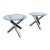Milo Baughman Style Chrome Glass Top Jax Tables a Pair 6571 For Sale