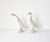 Rustic European Pair of French Poterie De Bavent Tin-Glazed Faience Pottery Geese Figurines For Sale - Image 3 of 9