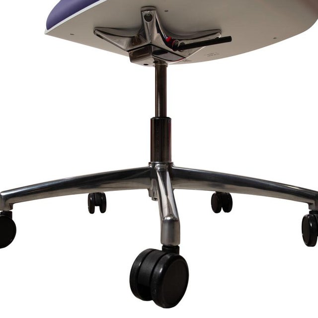 Thonet S 845 Leather Office Chair in White Purple with Manual Function from Thonet For Sale - Image 4 of 13
