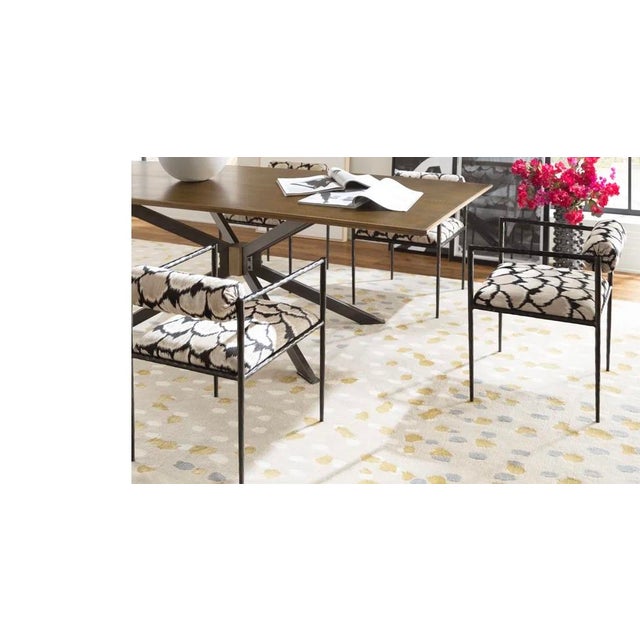 2020s Arteriors Forged Iron Barbana Ocelot Embroidery Chair Set For Sale - Image 5 of 5