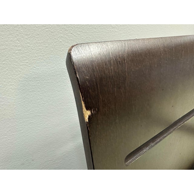 Brown Set of 3 MCM Allermuir "Scoop" Swivel Bar Stools Authentic Made in Uk For Sale - Image 8 of 12
