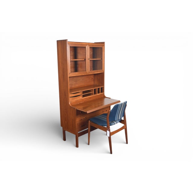 Mid 20th Century Danish Modern Bookcase / Secretary Desk With Curio Top by P Westergaards, Attributed For Sale - Image 4 of 15