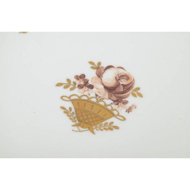 Large Golden Basket Serving Platter in Porcelain from Royal Copenhagen, 1961 For Sale - Image 3 of 5