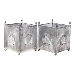 Pair of Large Classical Style Gray Planters