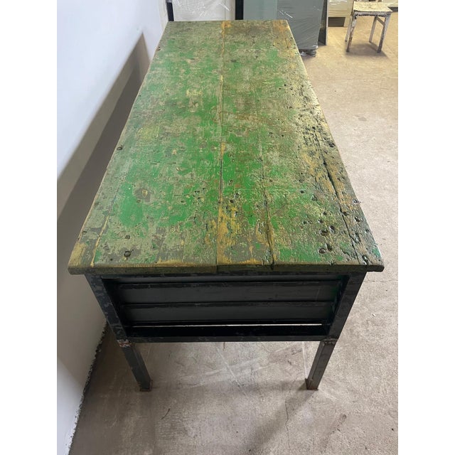 Industrial Industrial Workbench in Wood For Sale - Image 3 of 6