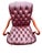 Late 20th Century Pair Red Chesterfield Tufted Leather Gooseneck Library Armchairs For Sale - Image 12 of 15