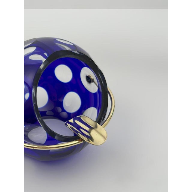 Cobalt Blue Cut-to-Clear Glass Ashtray by Marita Voigt, 1960s For Sale - Image 4 of 10