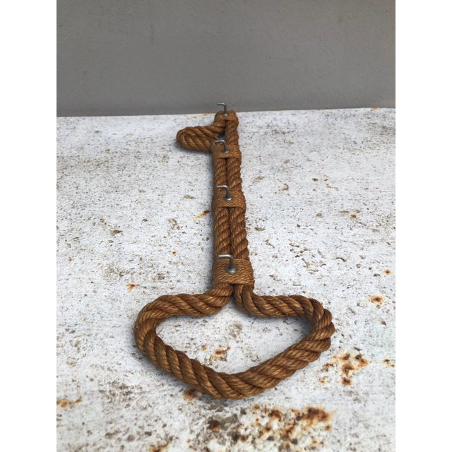 Rare Mid-Century Rope Key Rack Holder in a key shape Audoux Minet & Frida Minet.