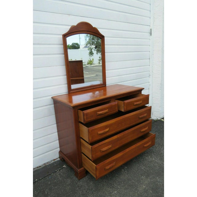 Mid Century Modern Maple Dresser Vanity With Mirror by Kling Furniture