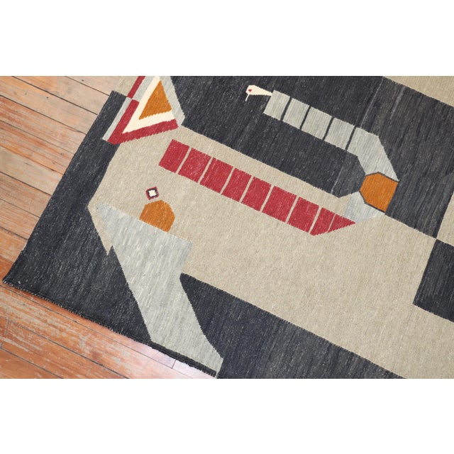 Late 20th Century Elephant Face Persian Kilim - 3'5" x 4'2" For Sale - Image 4 of 18