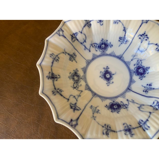 Ceramic 1970s Royal Copenhagen Blue Fluted Plain 16 Point Bowl 290 - a Pair For Sale - Image 7 of 8