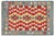 Shabby Chic Kilim Kelvin Red Blue Hand-Woven Wool Rug For Sale - Image 9 of 9