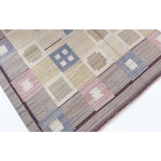 Mid 20th Century Doris Leslie Blau Vintage Swedish Flat Woven Rug For Sale - Image 5 of 7