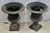 Neoclassical Urn Planters or Jardinieres Indoor or Outdoor Garden - A Pair. Each Urn is 20 inch high, 17.5 inch in...