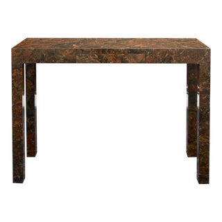 Late 20th Century Postmodern Faux Granite Laminate Parsons Desk or Console With Drawer For Sale