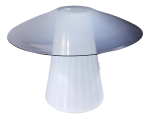 Vintage Italian White Murano Glass Table Lamp, 1970