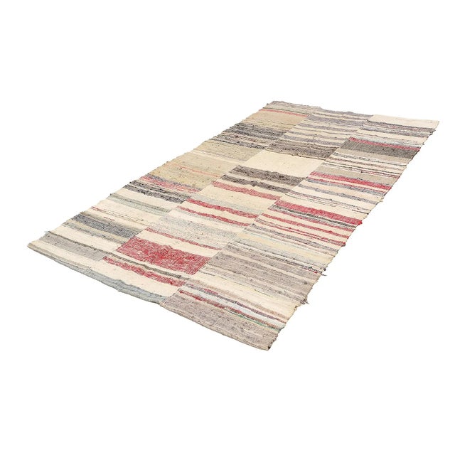 Mid-Century Modern Mid 20th Century Decorative Vintage Rag Rug For Sale - Image 3 of 7