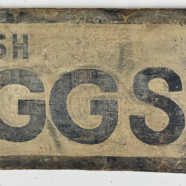 Antique 19th Century "Fresh Eggs" Wooden Sign With Applied Egg Shells For Sale In New York - Image 6 of 15