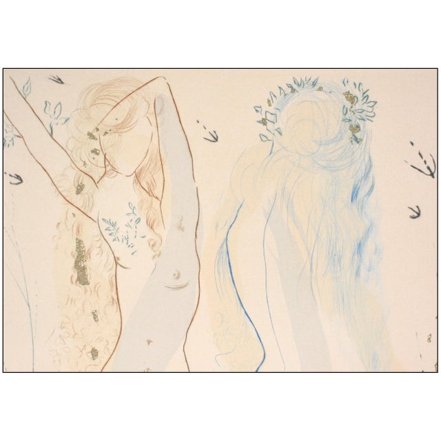 Salvador Dalí 1971 Return, Return Shulamite Aquatint & Etching With Gold Dust Salvador Dalí For Sale - Image 4 of 7