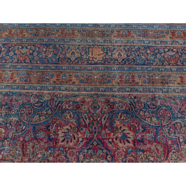 Textile 1920s Antique Persian Mashad Hand Made Rug. 8'8"x 11'4" For Sale - Image 7 of 13