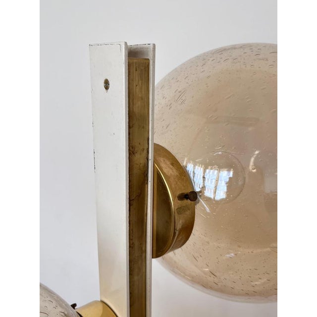 Goldenrod Mid-Century Floor Brass and Art Glass Lamp by Drukov, Czechoslovakia, 1960s For Sale - Image 8 of 16