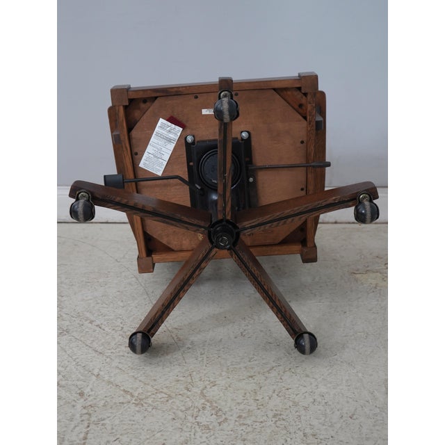 Stickley Mission Oak Leather Office Chair For Sale - Image 16 of 18