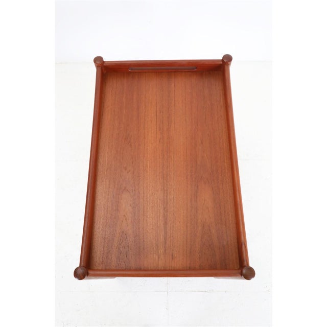 Danish AT-45 Serving Trolley in Teak by Hans J. Wegner for Andreas Tuck, 1960s For Sale - Image 11 of 15