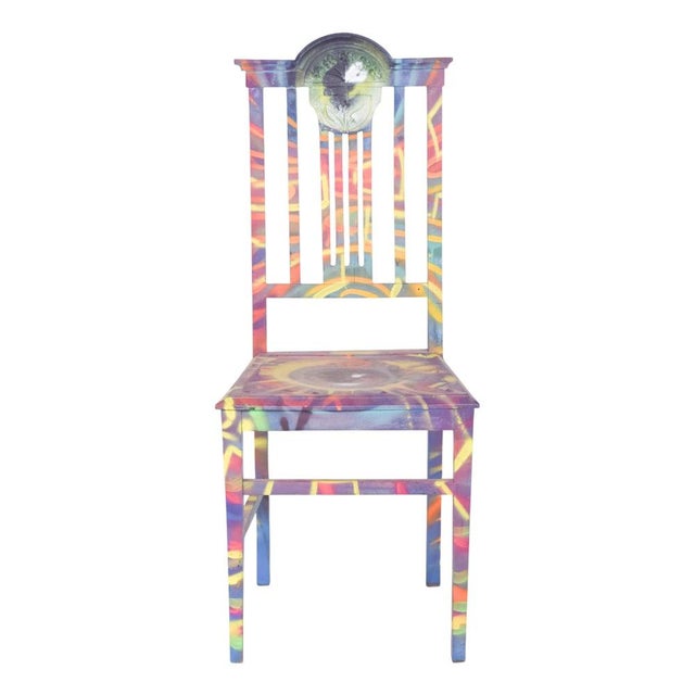 Portuguese Painted Chair by Francisco Camilo, 1950s For Sale - Image 12 of 12