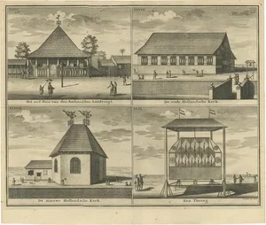 F. Valentijn, Four Views of Ambon, 1726, Print