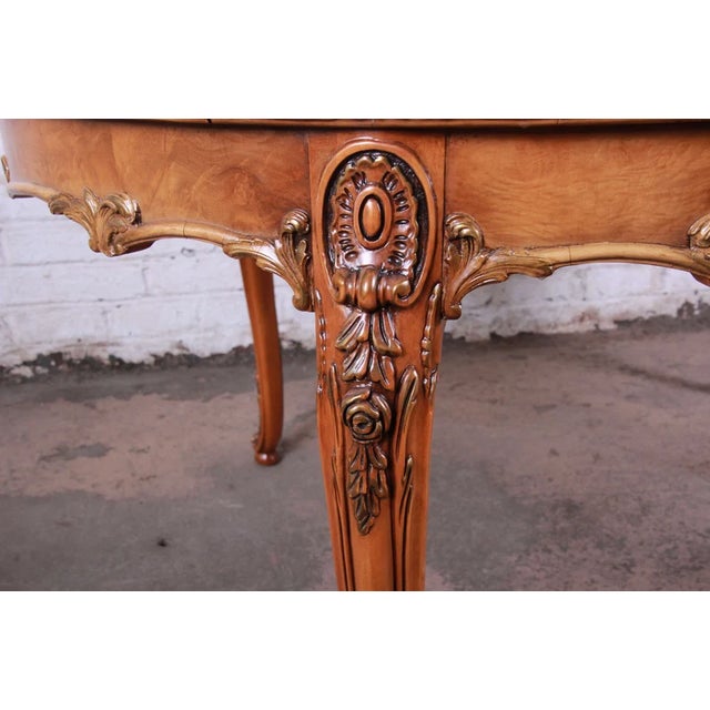 Mid 20th Century Vintage Romweber Burl Wood Dining Table and 10 Chairs For Sale - Image 5 of 8