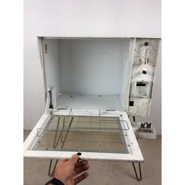 Mid Century Modern Freestanding Newspaper Vending Cabinet on Hairpin Legs For Sale - Image 12 of 12