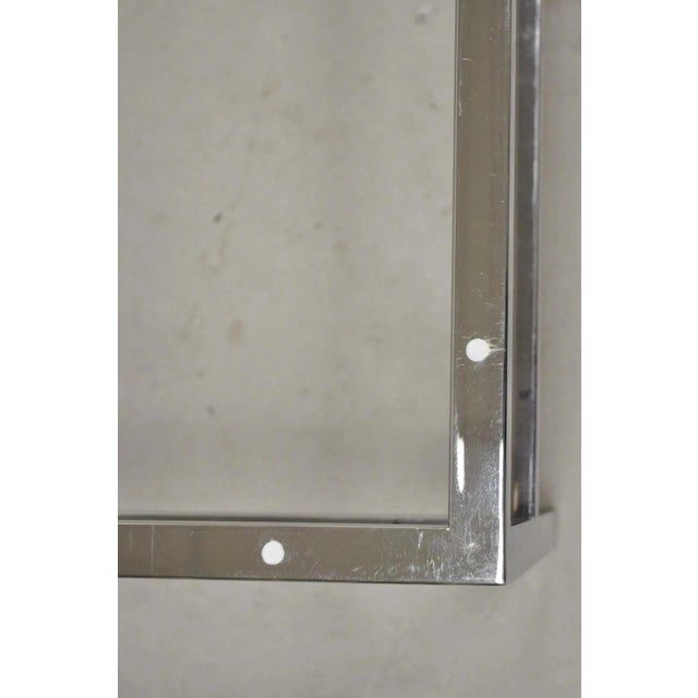 Vintage Mid Century Modern Milo Baughman Style Chrome Glass Square Coffee Table For Sale In Philadelphia - Image 6 of 12