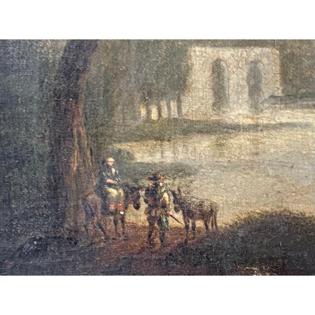 Traditional Small 17th or 18th Century Idyllic Landscape, After Claude Lorrain For Sale - Image 3 of 11