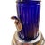1980s Art Deco Style Chrome & Cobalt Nude Figural Lamp W/ Light-Up Cobalt Glass Base For Sale - Image 9 of 10