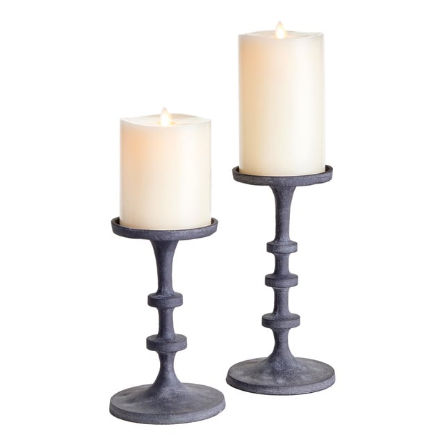 Abacus Petite Candle Stands, Set of 2 For Sale