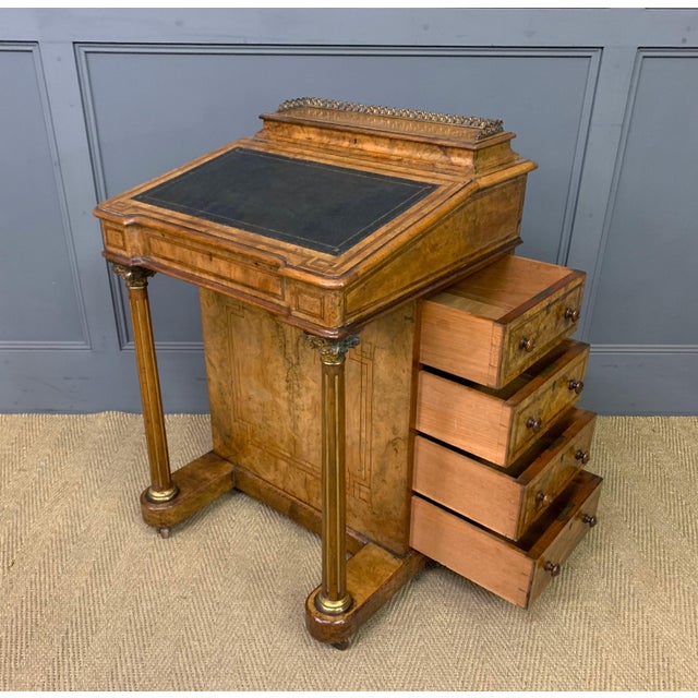 Victorian Inlaid Burr Walnut Davenport Desk, 1865 For Sale - Image 4 of 18