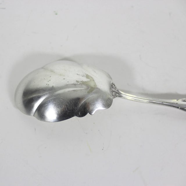 Large Antique 1896 R. Wallace Silver Plated Shell Casserole Spoon, Joan Serving Spoon, Hostess Server Silver Plated Plate For Sale - Image 6 of 10
