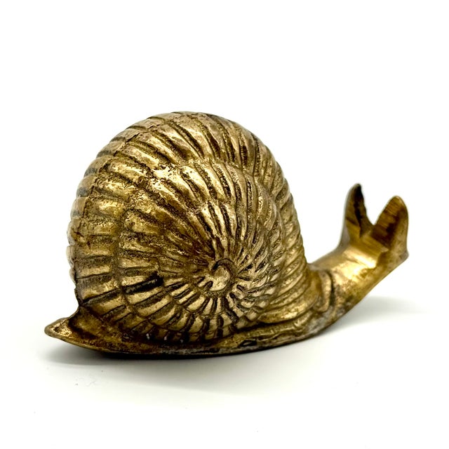 Metal Vintage Brass Snail Figurine For Sale - Image 7 of 9