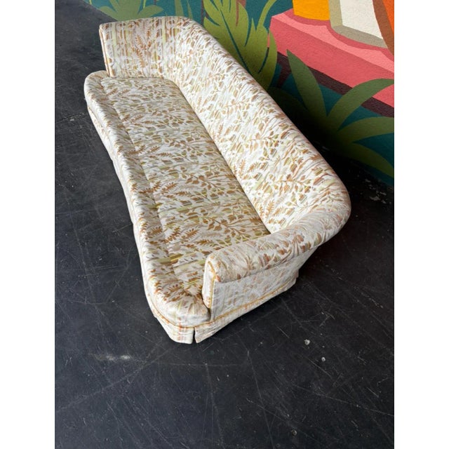 Mid Century Velvet Floral Sofa For Sale - Image 9 of 12
