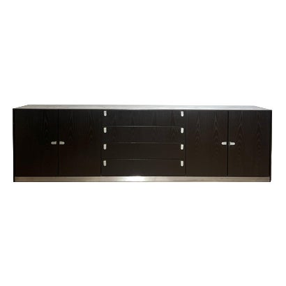 Large Modernist Dark Oak Sideboard For Sale
