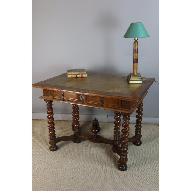 Louis XIII Style Writing Table in Natural Wood For Sale - Image 4 of 12
